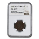 1795 Liberty Cap Half Cent MS-62 NGC (Brown, Lettered Edge) 1795 Liberty Cap Half Cent MS-62 NGC (Brown, Lettered Edge)